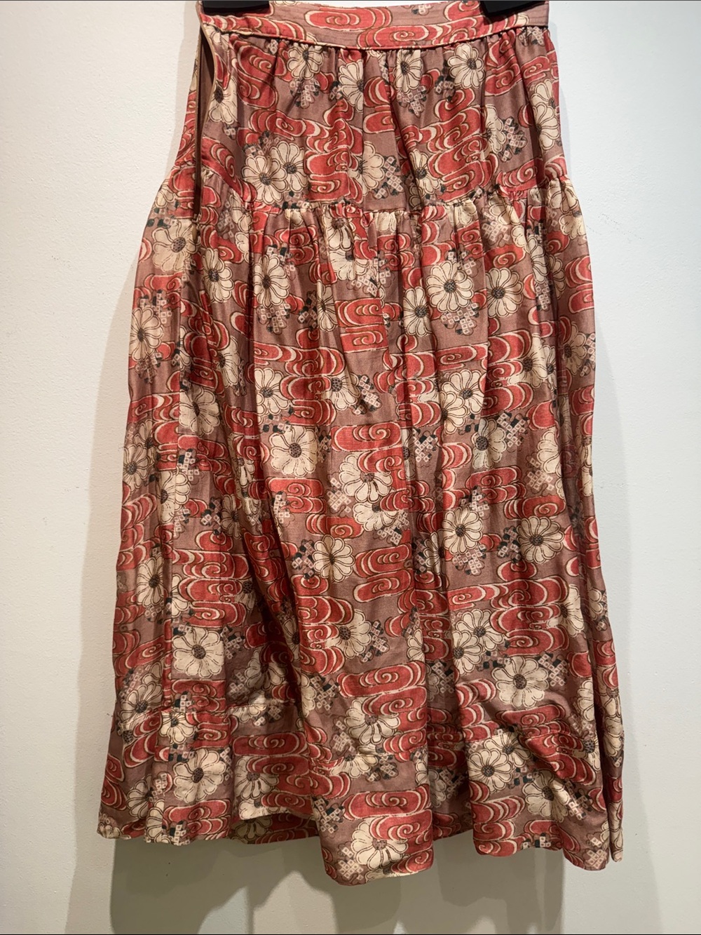 Ulla Johnson Coral and Cream Floral Tiered Maxi Skirt - Picture 4 of 6